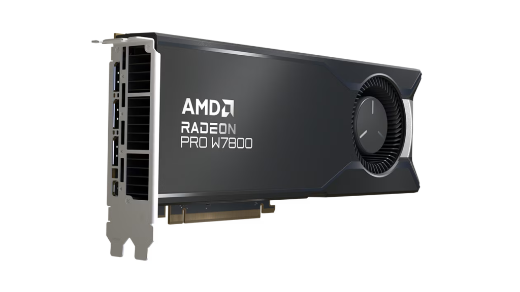 Render de la placa de video Radeon Pro W7800