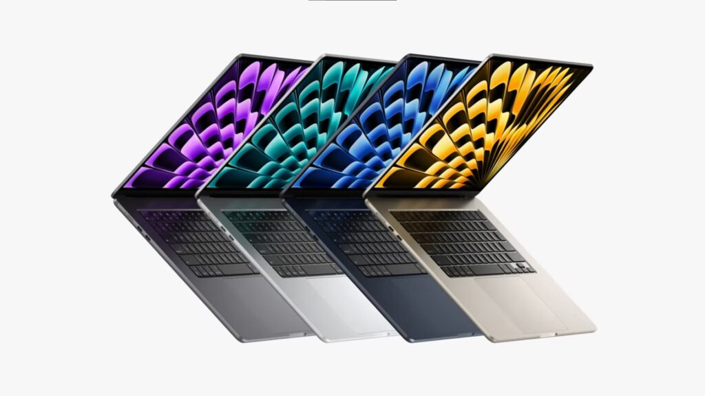 Render que muestra los distintos colores de las nuevas MacBook Air