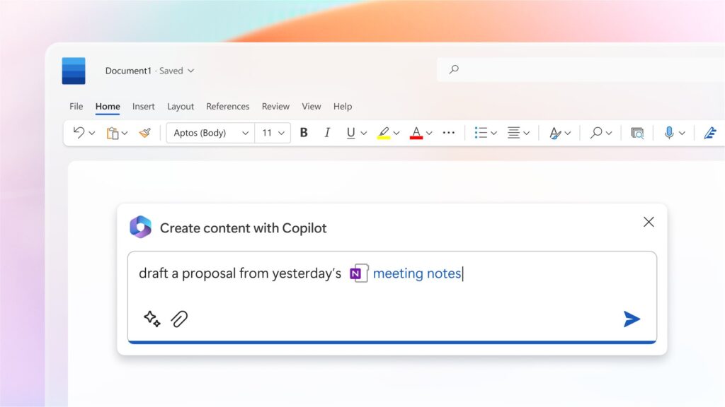 Microsoft Copilot integrado en Microsoft Word