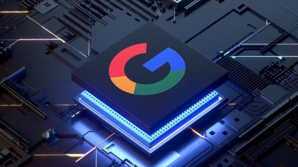 Render de un procesador con la G de Google arriba